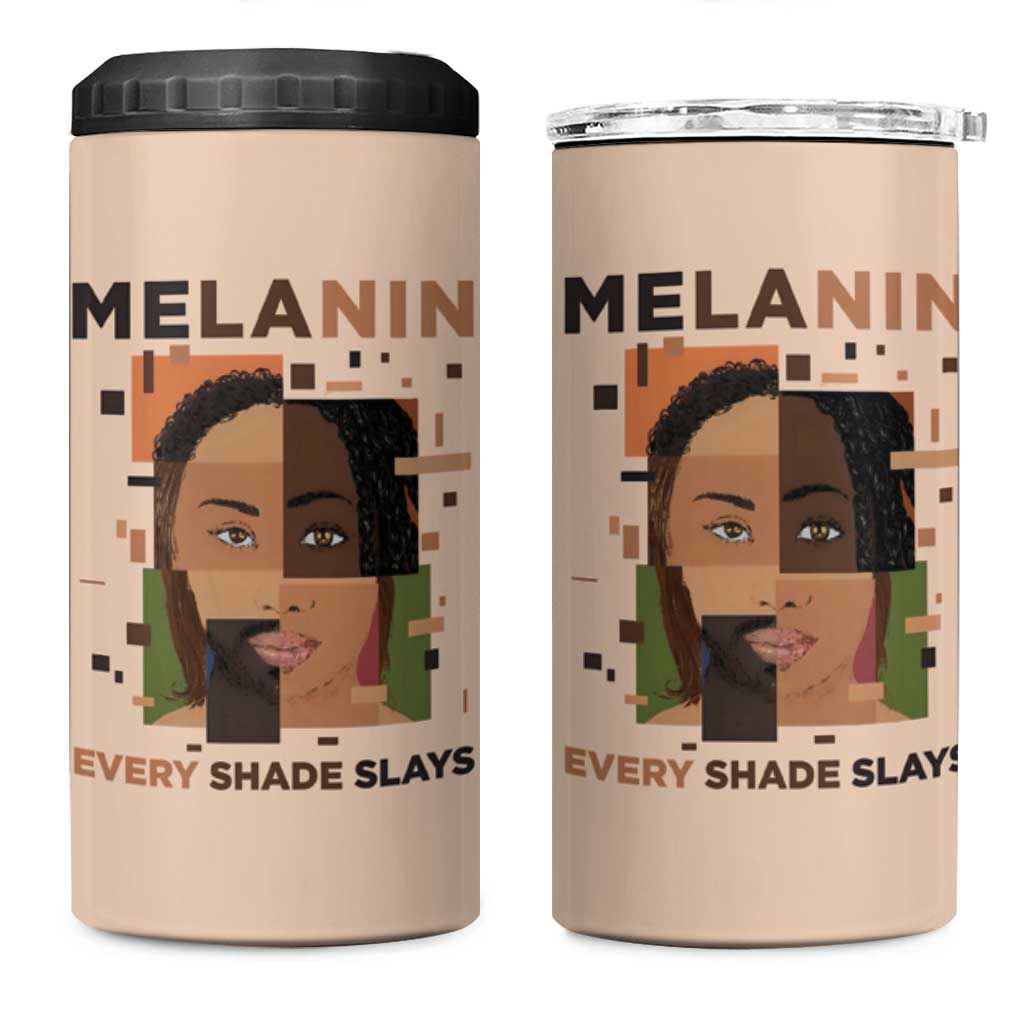 Melanin Every Shade Slays 4 in 1 Can Cooler Tumbler African Women
