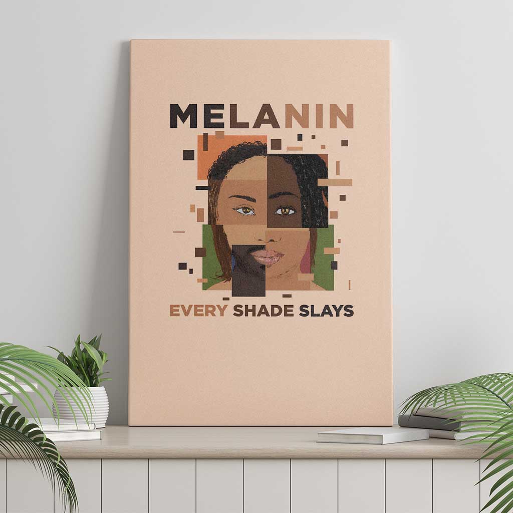 Melanin Every Shade Slays Canvas Wall Art African Women