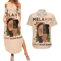 Melanin Every Shade Slays Couples Matching Summer Maxi Dress and Hawaiian Shirt African Women