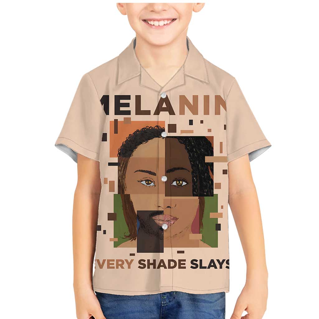 Melanin Every Shade Slays Family Matching Mermaid Dress and Hawaiian Shirt African Women