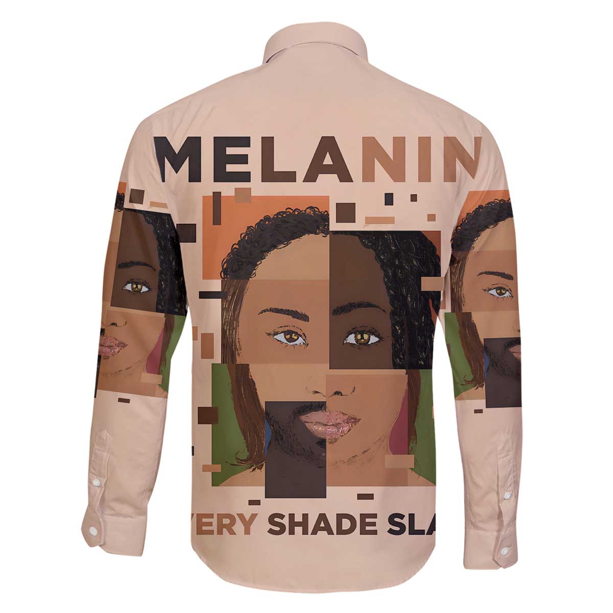 Melanin Every Shade Slays Family Matching Off The Shoulder Long Sleeve Dress and Hawaiian Shirt African Women