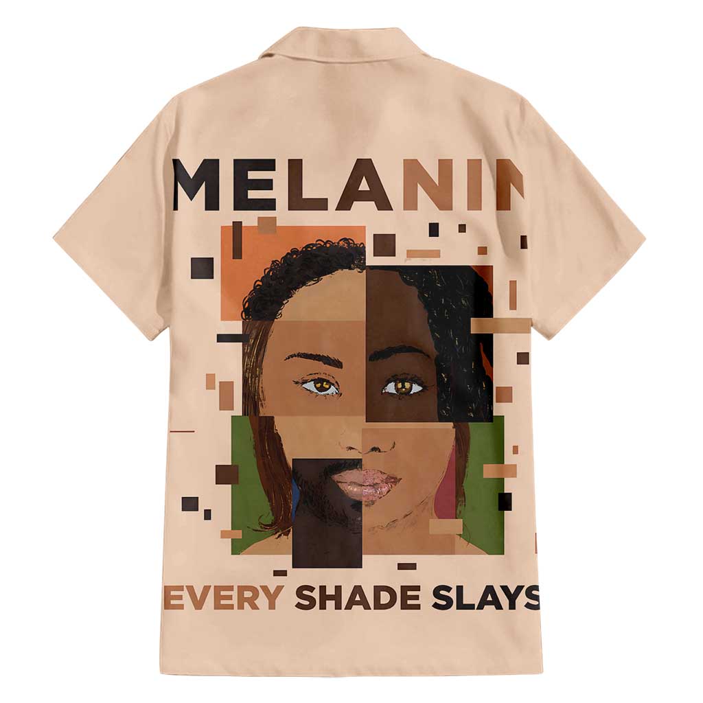 Melanin Every Shade Slays Family Matching Off Shoulder Maxi Dress and Hawaiian Shirt African Women