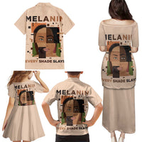 Melanin Every Shade Slays Family Matching Puletasi and Hawaiian Shirt African Women
