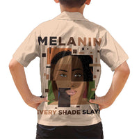 Melanin Every Shade Slays Family Matching Short Sleeve Bodycon Dress and Hawaiian Shirt African Women