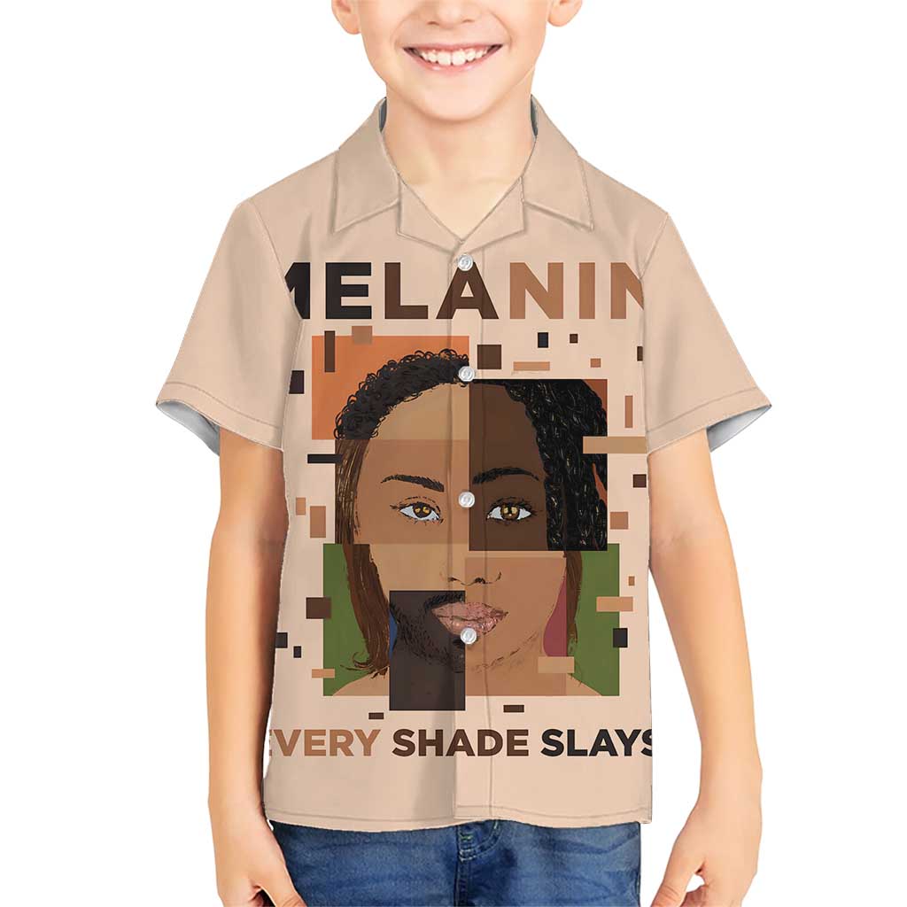 Melanin Every Shade Slays Family Matching Short Sleeve Bodycon Dress and Hawaiian Shirt African Women
