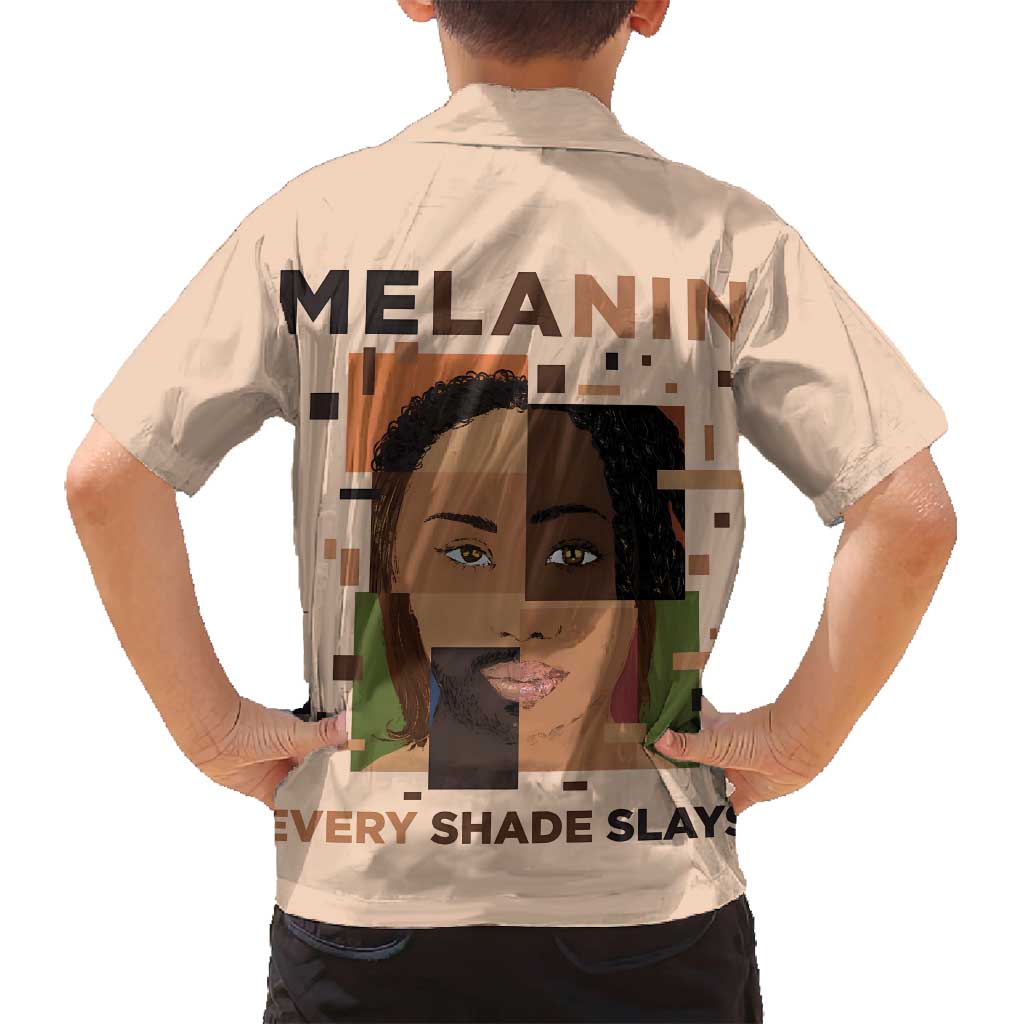 Melanin Every Shade Slays Family Matching Summer Maxi Dress and Hawaiian Shirt African Women