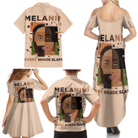 Melanin Every Shade Slays Family Matching Summer Maxi Dress and Hawaiian Shirt African Women