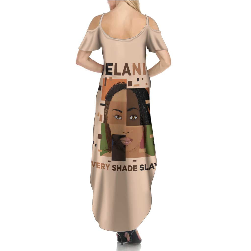 Melanin Every Shade Slays Family Matching Summer Maxi Dress and Hawaiian Shirt African Women