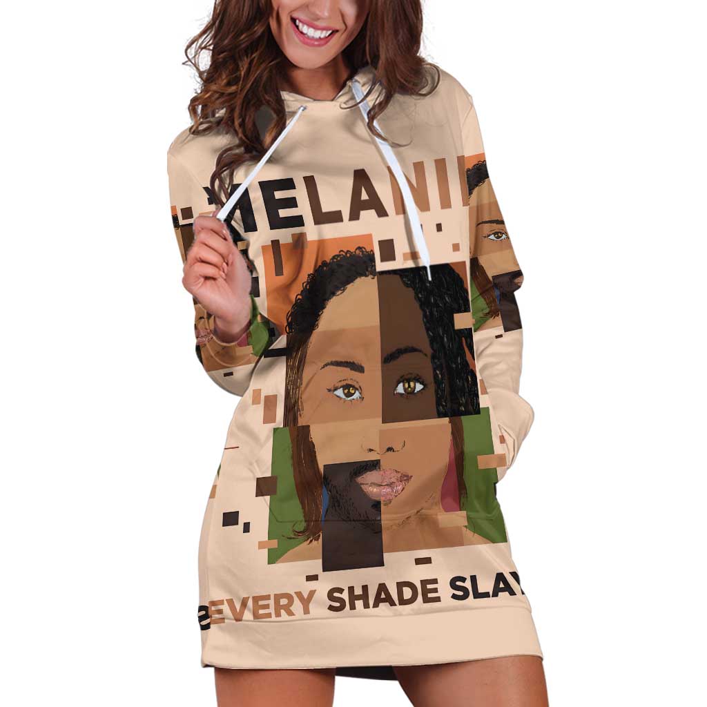 Melanin Every Shade Slays Hoodie Dress African Women