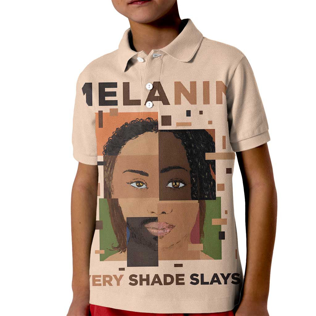Melanin Every Shade Slays Kid Polo Shirt African Women
