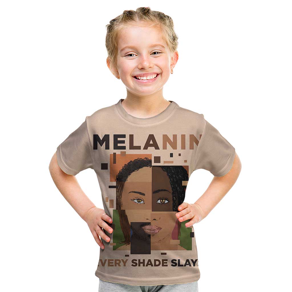 Melanin Every Shade Slays Kid T Shirt African Women