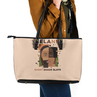 Melanin Every Shade Slays Leather Tote Bag African Women