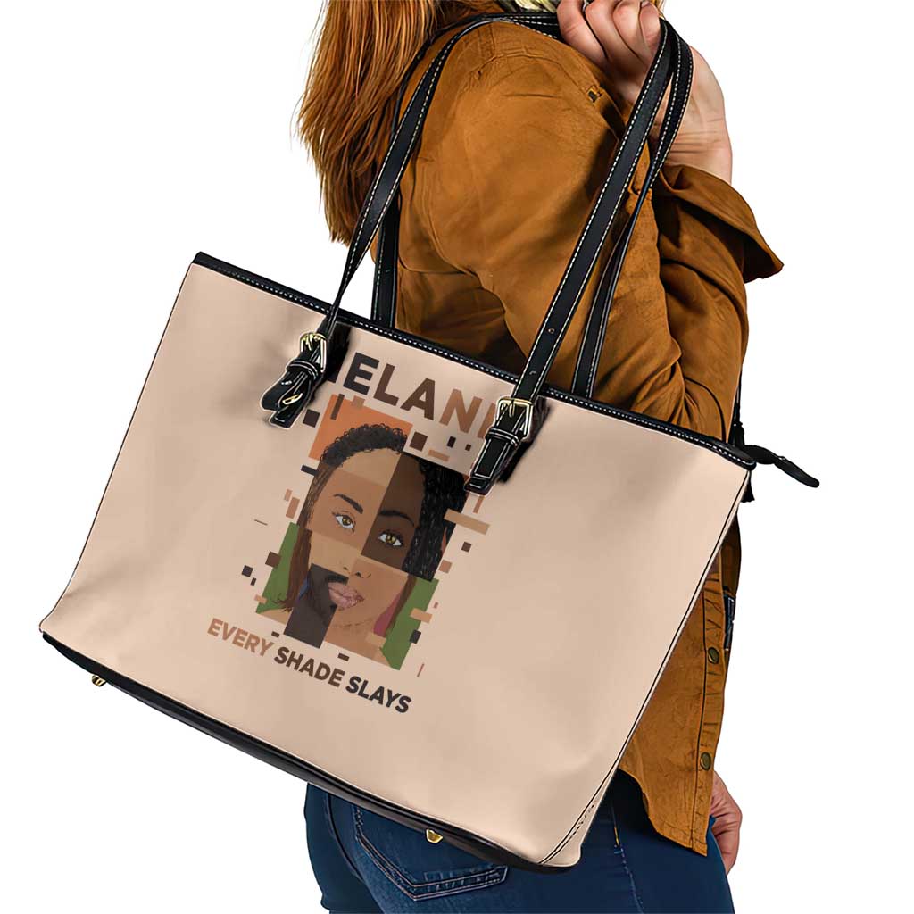 Melanin Every Shade Slays Leather Tote Bag African Women