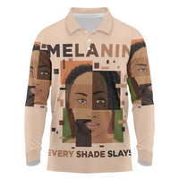 Melanin Every Shade Slays Long Sleeve Polo Shirt African Women
