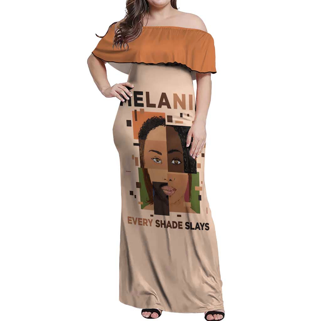 Melanin Every Shade Slays Off Shoulder Maxi Dress African Women