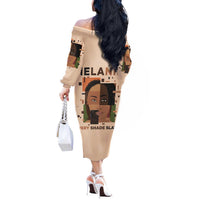 Melanin Every Shade Slays Off The Shoulder Long Sleeve Dress African Women