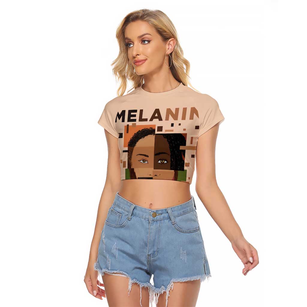 Melanin Every Shade Slays Raglan Cropped T Shirt African Women