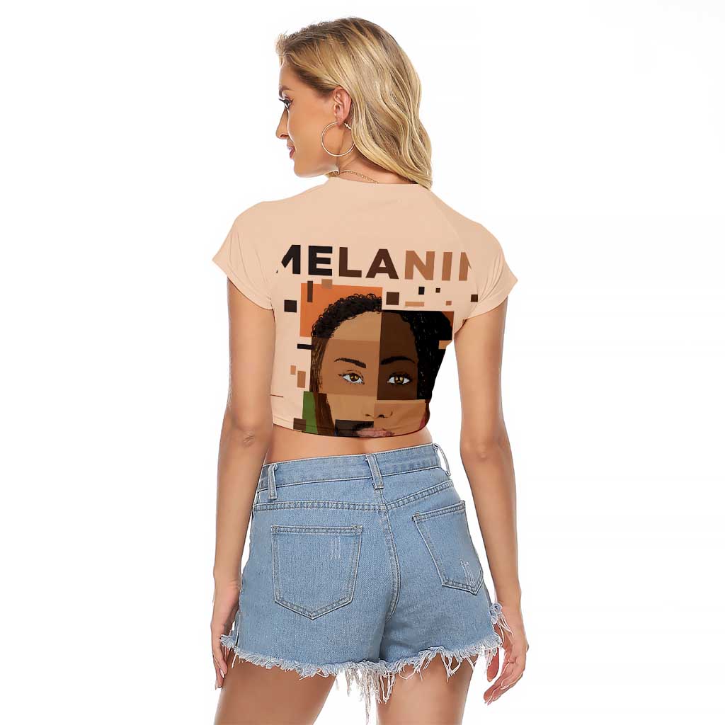 Melanin Every Shade Slays Raglan Cropped T Shirt African Women