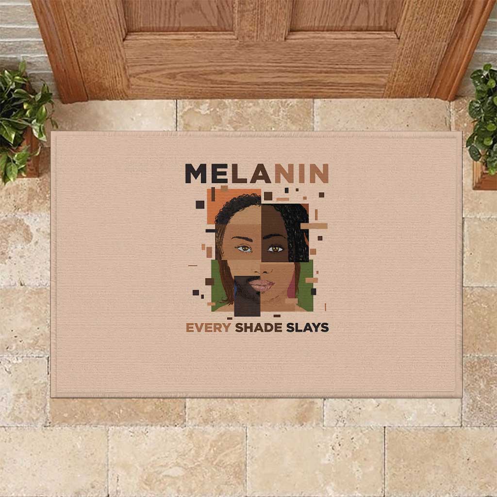 Melanin Every Shade Slays Rubber Doormat African Women