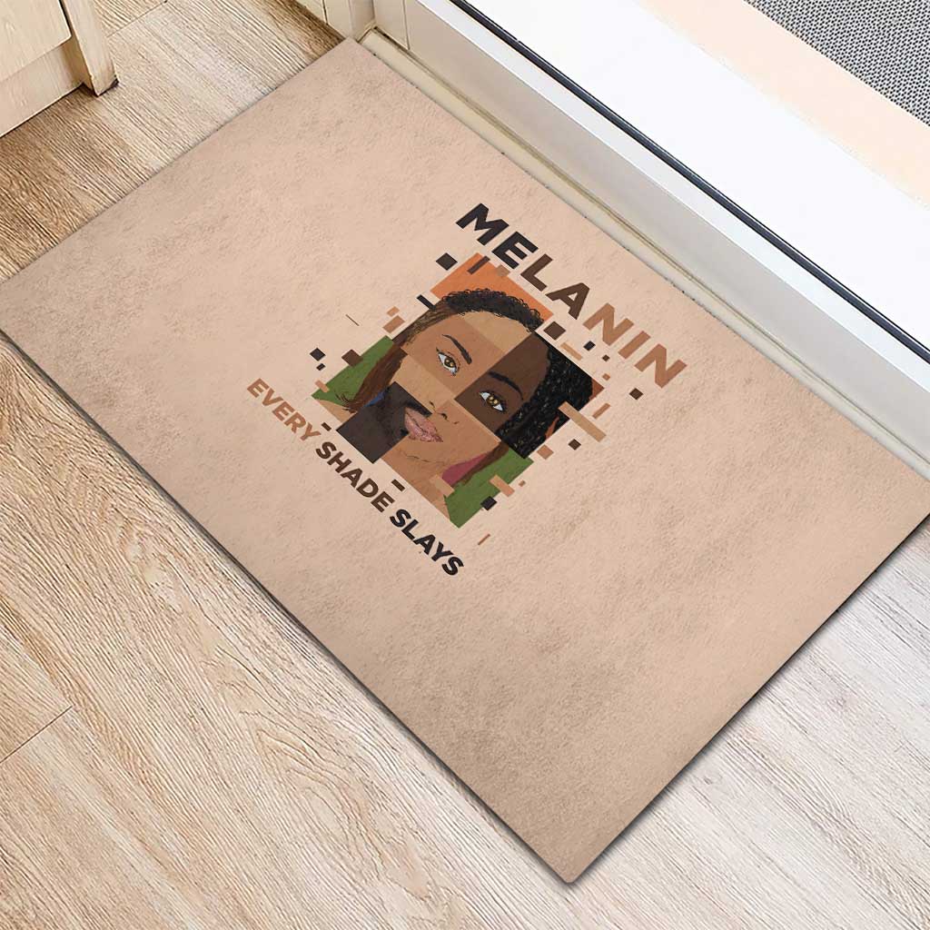 Melanin Every Shade Slays Rubber Doormat African Women