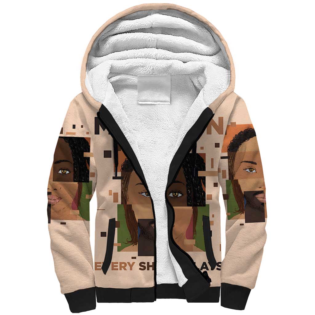 Melanin Every Shade Slays Sherpa Hoodie African Women