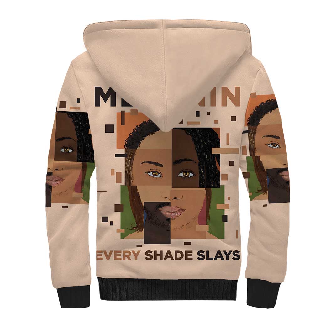 Melanin Every Shade Slays Sherpa Hoodie African Women