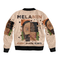 Melanin Every Shade Slays Sleeve Zip Bomber Jacket African Women