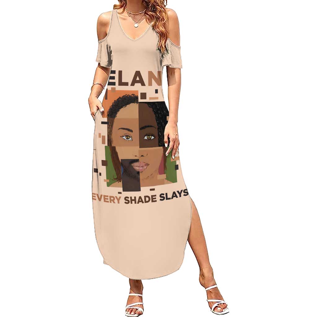 Melanin Every Shade Slays Summer Maxi Dress African Women