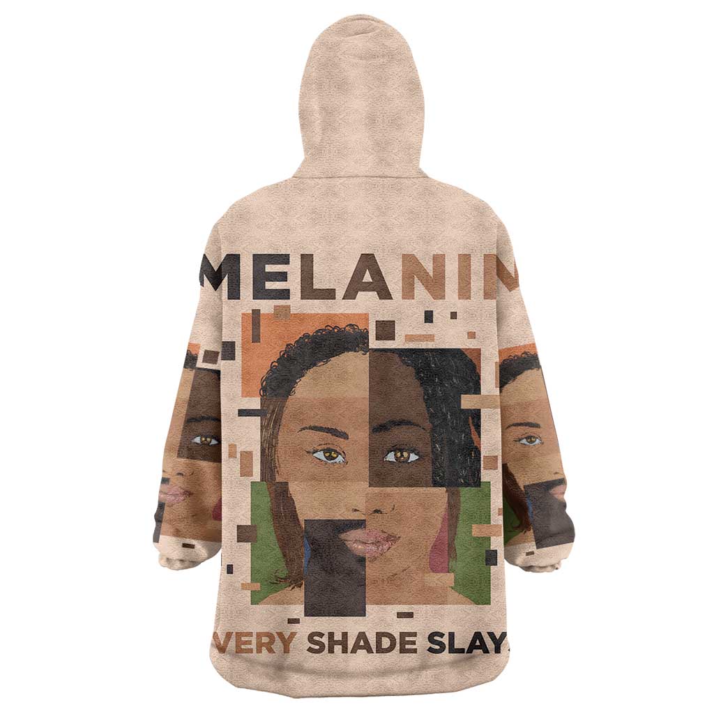Melanin Every Shade Slays Wearable Blanket Hoodie African Women