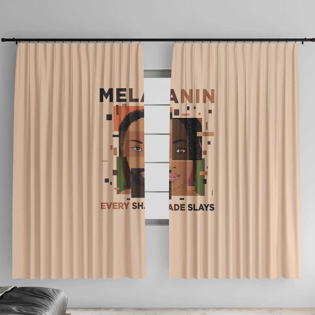 Melanin Every Shade Slays Window Curtain African Women