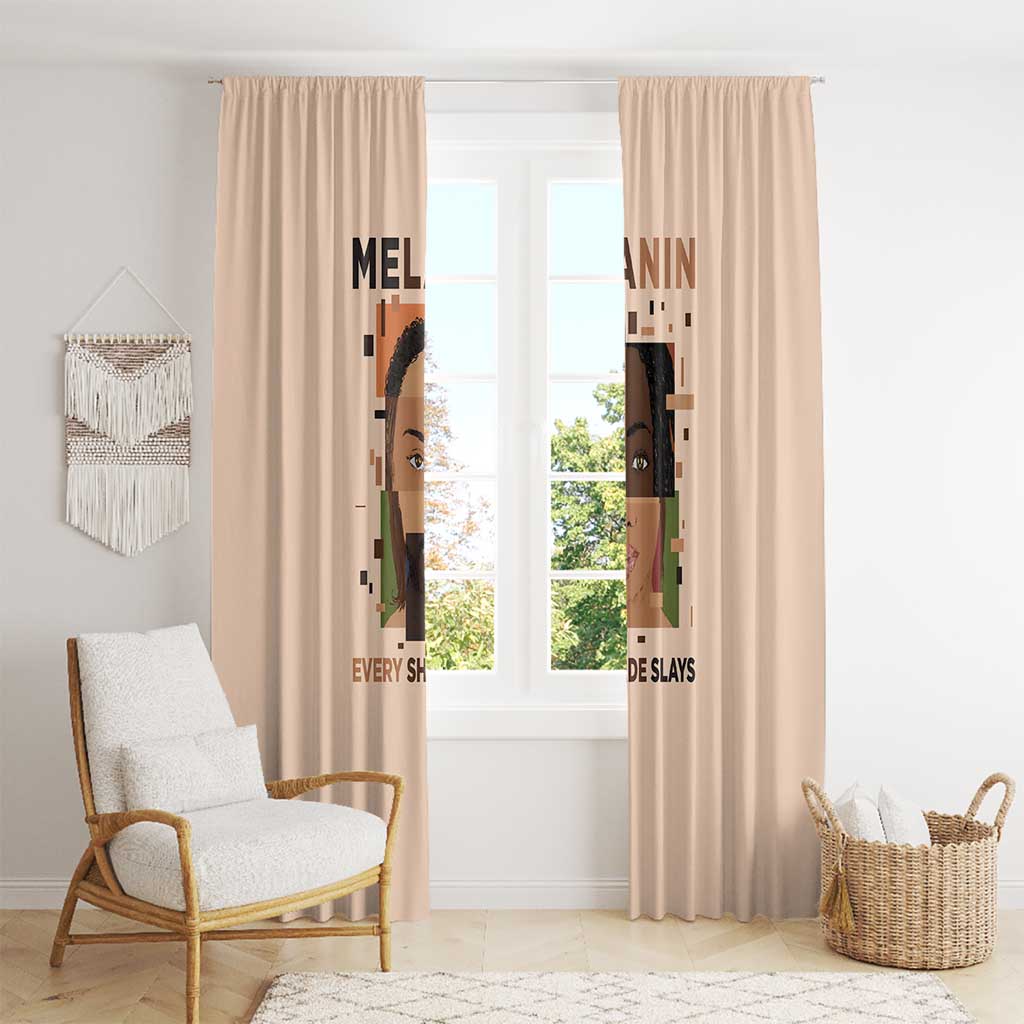 Melanin Every Shade Slays Window Curtain African Women