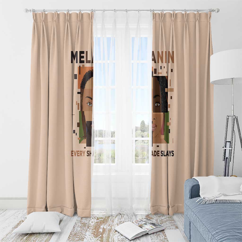 Melanin Every Shade Slays Window Curtain African Women