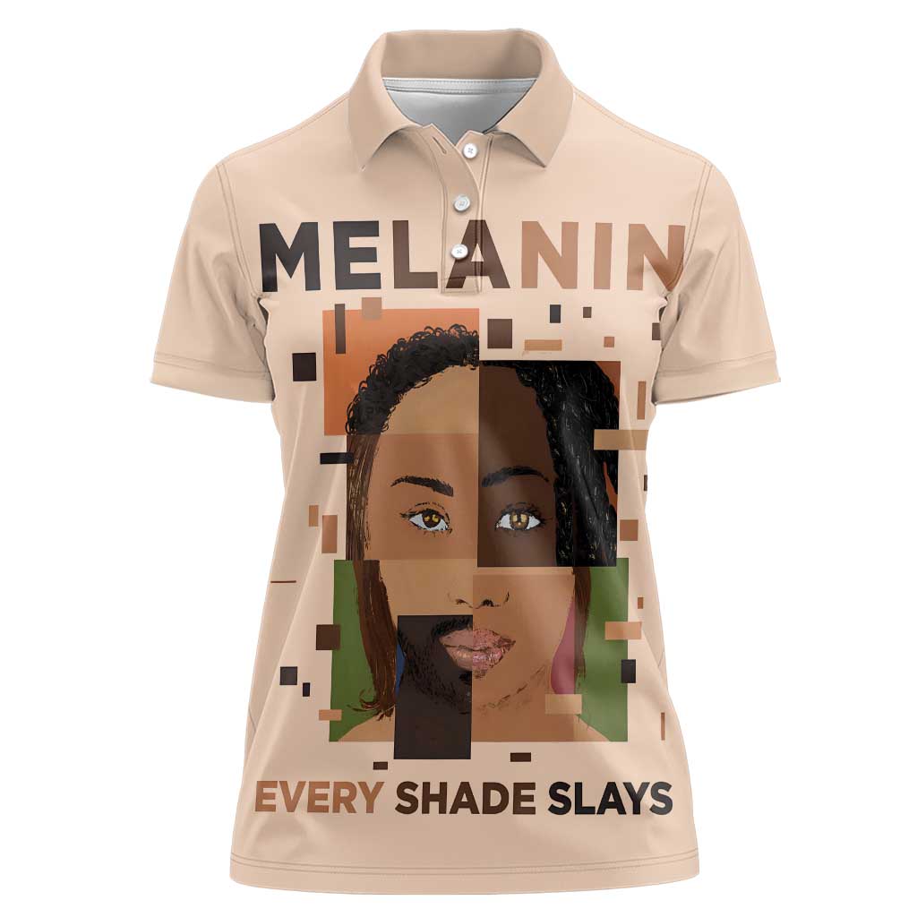 Melanin Every Shade Slays Women Polo Shirt African Women