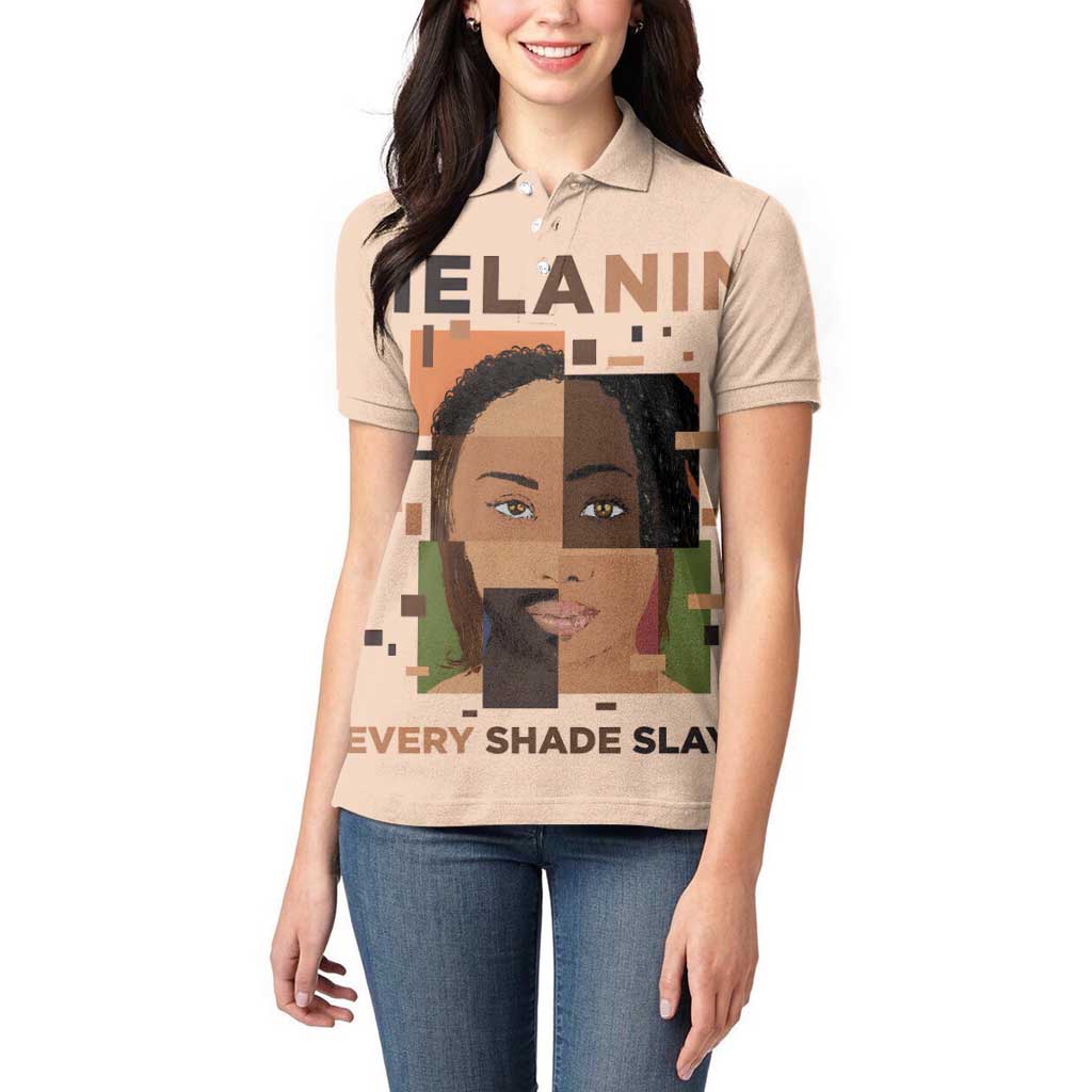Melanin Every Shade Slays Women Polo Shirt African Women