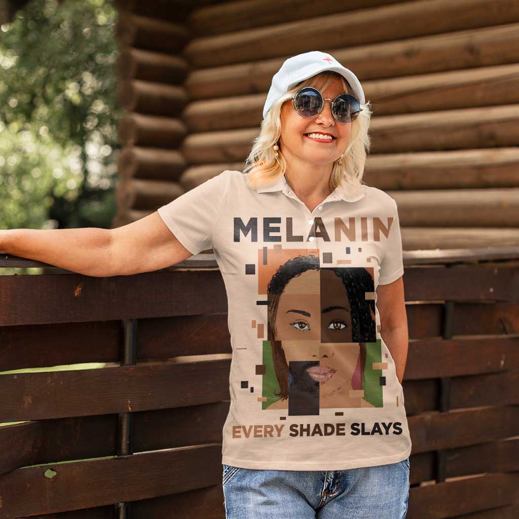 Melanin Every Shade Slays Women Polo Shirt African Women