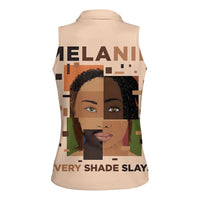Melanin Every Shade Slays Women Sleeveless Polo Shirt African Women