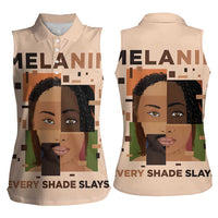 Melanin Every Shade Slays Women Sleeveless Polo Shirt African Women
