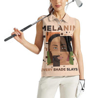 Melanin Every Shade Slays Women Sleeveless Polo Shirt African Women