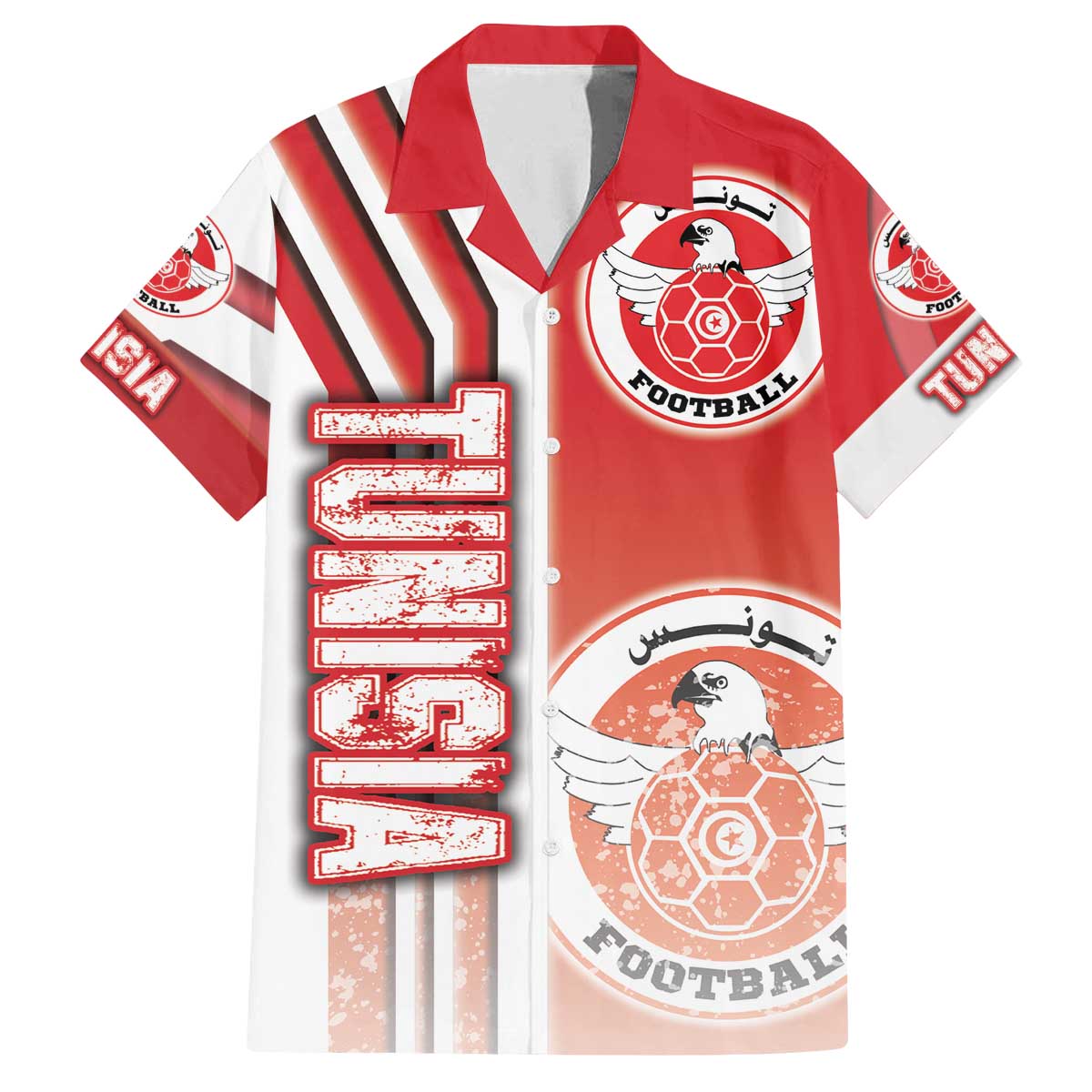 Tunisia Football Family Matching Off The Shoulder Long Sleeve Dress and Hawaiian Shirt Eagles of Carthage Soccer - Road To Champion