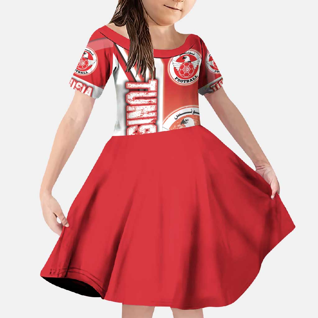 Tunisia Football Family Matching Off Shoulder Maxi Dress and Hawaiian Shirt Eagles of Carthage Soccer - Road To Champion