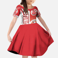 Tunisia Football Family Matching Off Shoulder Maxi Dress and Hawaiian Shirt Eagles of Carthage Soccer - Road To Champion