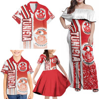 Tunisia Football Family Matching Off Shoulder Maxi Dress and Hawaiian Shirt Eagles of Carthage Soccer - Road To Champion