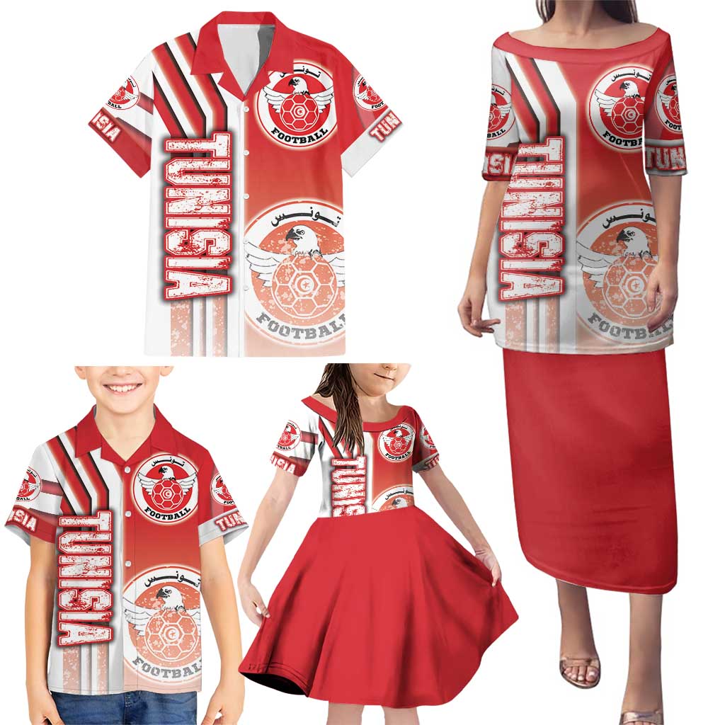 Tunisia Football Family Matching Puletasi and Hawaiian Shirt Eagles of Carthage Soccer - Road To Champion