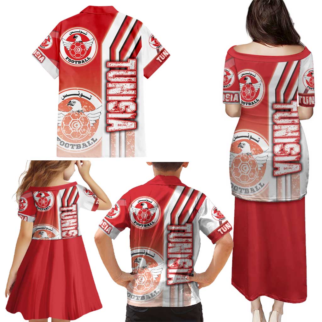 Tunisia Football Family Matching Puletasi and Hawaiian Shirt Eagles of Carthage Soccer - Road To Champion