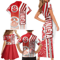 Tunisia Football Family Matching Short Sleeve Bodycon Dress and Hawaiian Shirt Eagles of Carthage Soccer - Road To Champion