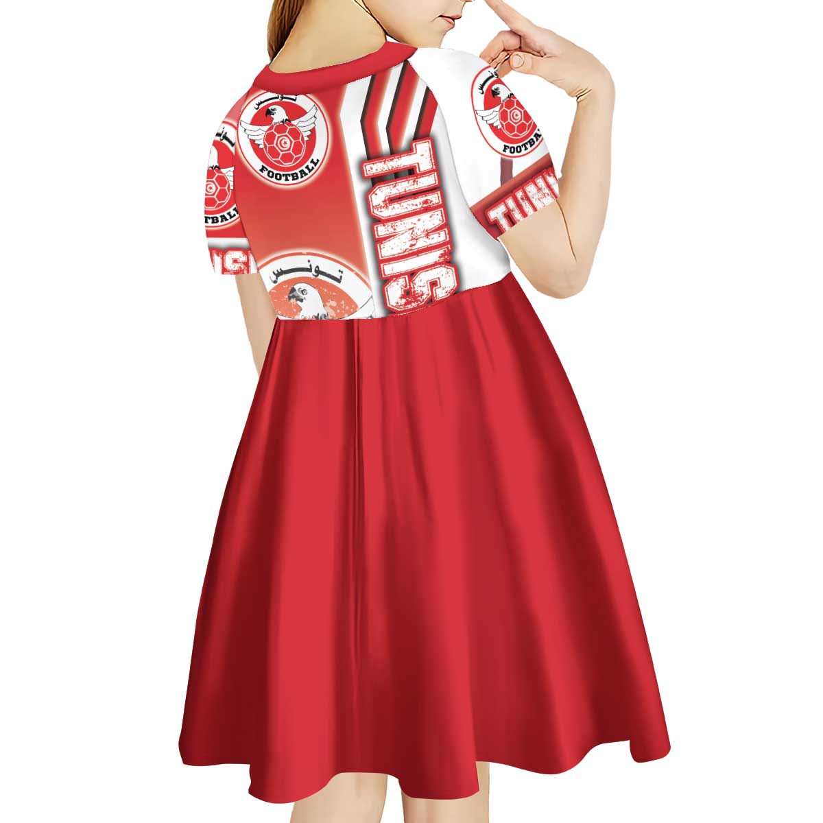 Tunisia Football Kid Short Sleeve Dress Eagles of Carthage Soccer - Road To Champion