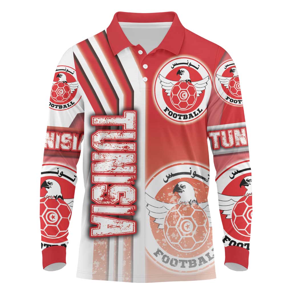 Tunisia Football Long Sleeve Polo Shirt Eagles of Carthage Soccer - Road To Champion