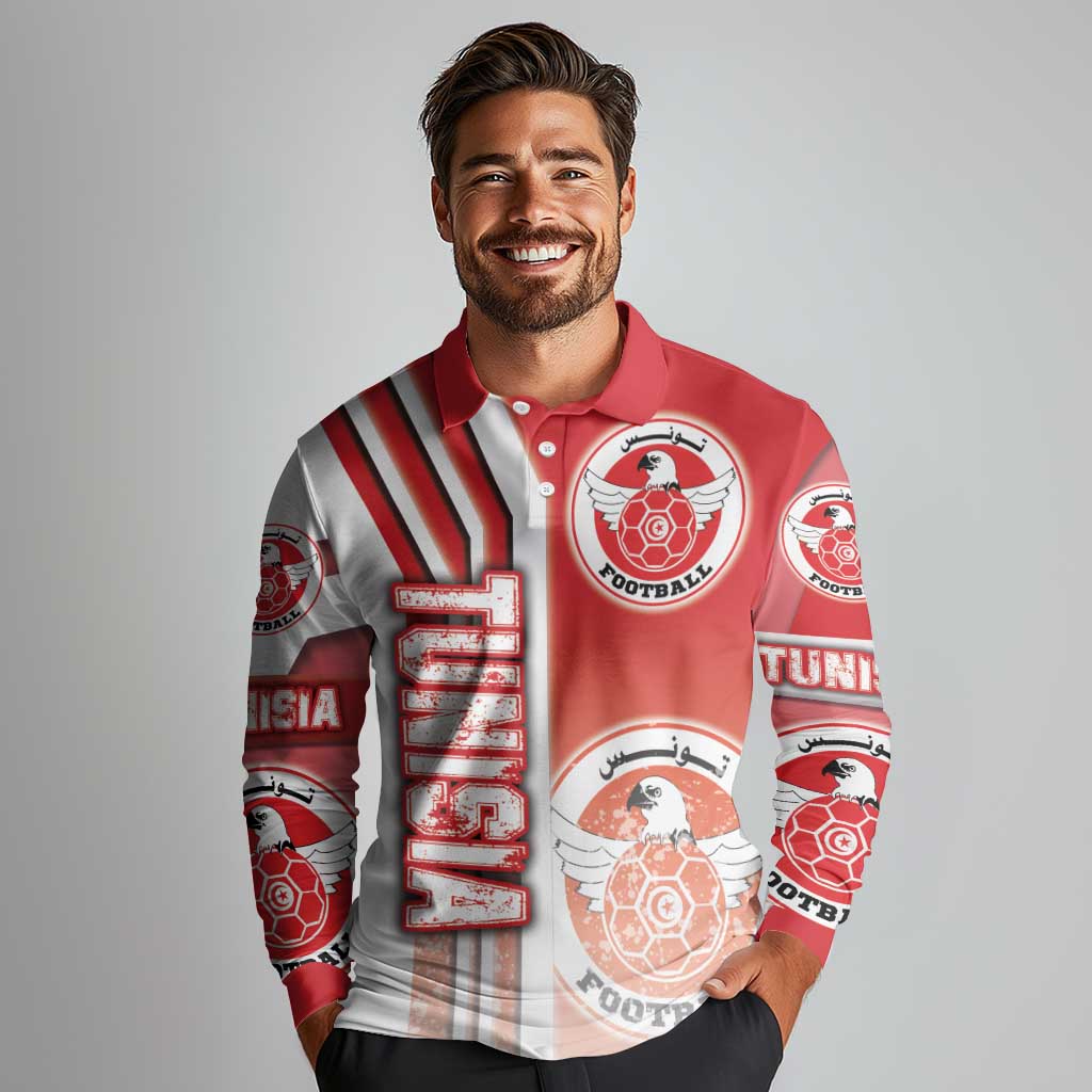 Tunisia Football Long Sleeve Polo Shirt Eagles of Carthage Soccer - Road To Champion