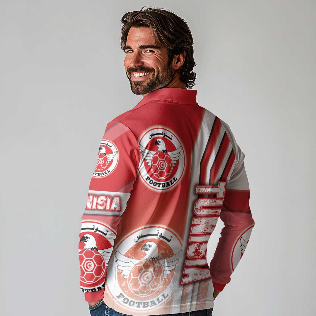 Tunisia Football Long Sleeve Polo Shirt Eagles of Carthage Soccer - Road To Champion