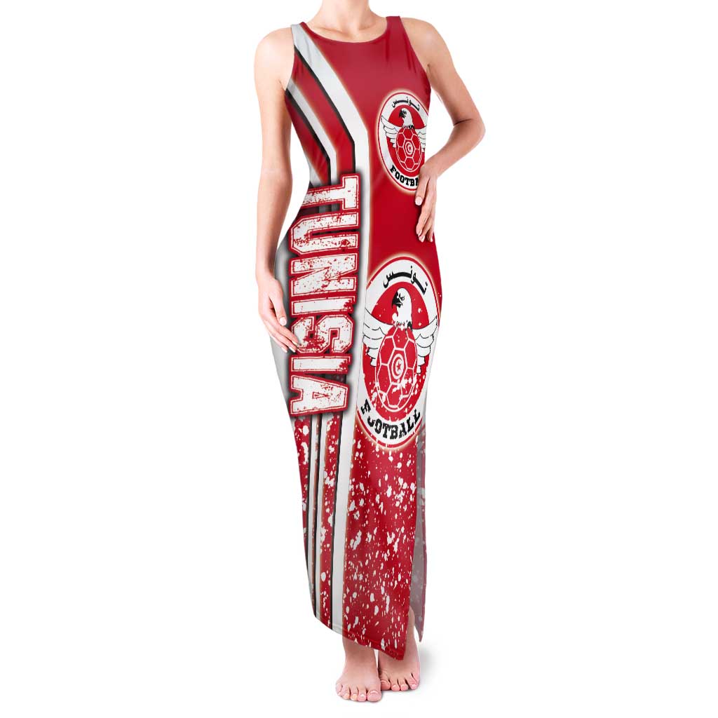 Tunisia Football Tank Maxi Dress Eagles of Carthage Soccer - Road To Champion